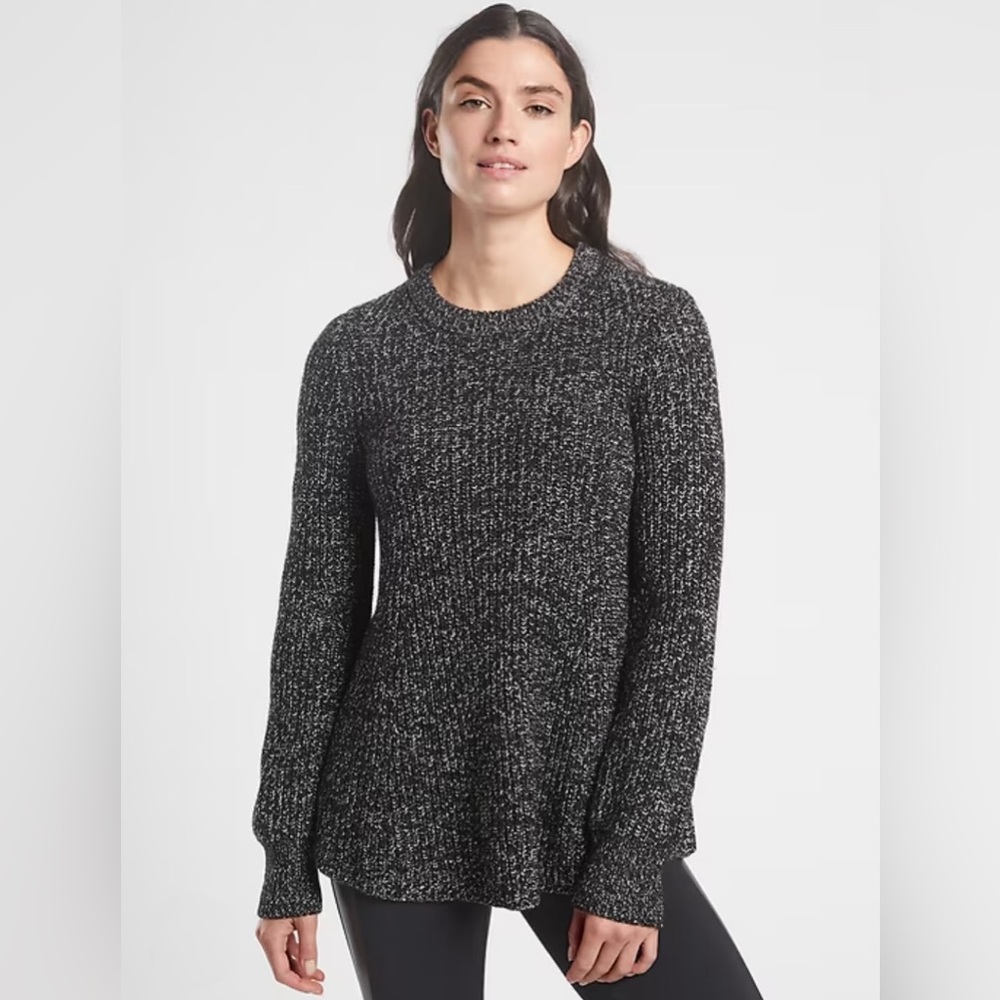 Athleta Sierra Crew Sweater in Black Marl